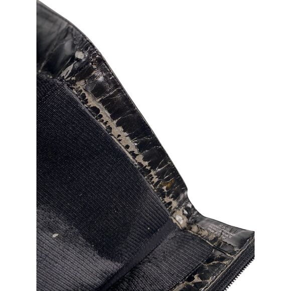 AE Jacob Black Leather Pointed Toe Mid Calf Stiletto Heel Boots Womens 9 Office - Picture 3 of 10